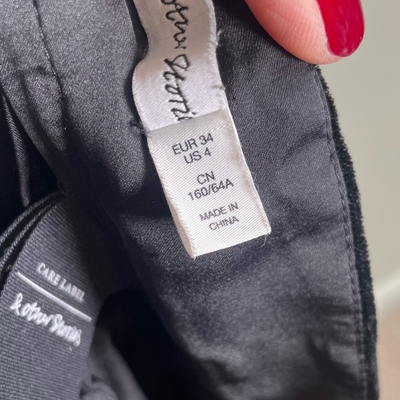 & Other Stories black velvet wide leg crop high waist culottes pants Women’s 4 - Picture 8 of 16